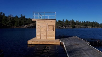 Floating Sauna Raft 12ft x 20ft Georgian Bay.jpg